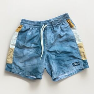 Vans Men's Swim Trunks Shorts Blue Colorblock Relaxed Fit Size Small